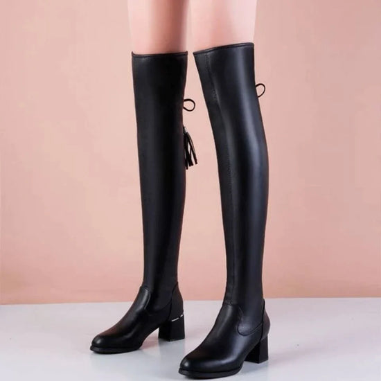 Bota Cano Longo Over The Knee - Couro Ecológico Confortável