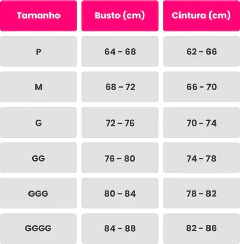 Size chart showing bust and waist measurements in cm for sizes P to GGGG for backless shapewear for women