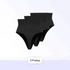 Three black high waist slimming panty set showing high rise tummy control briefs for women