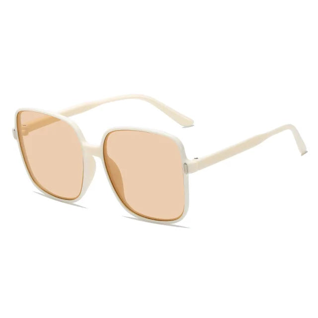 Cream oversized square sunglasses with rose lenses from My Store summer breeze sunglasses deal for stylish sun protection